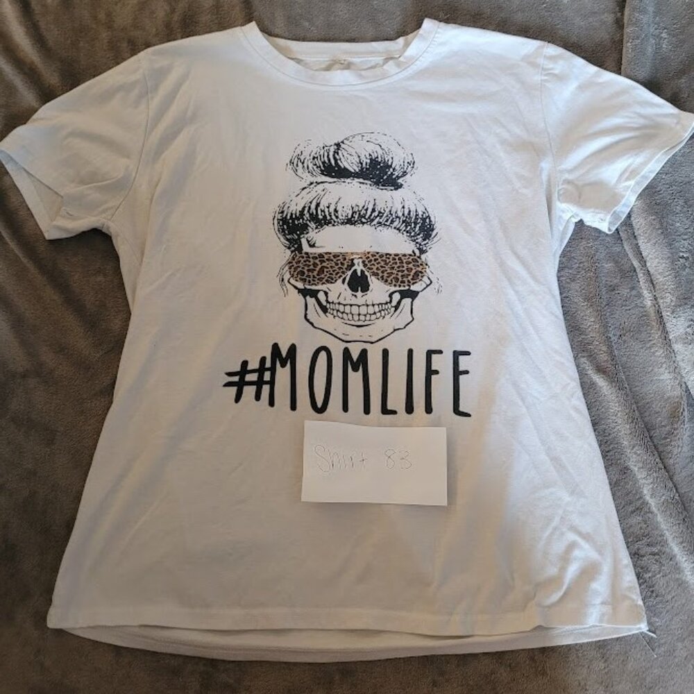 (SHIRT 83) - Women’s White Mom T-shirt